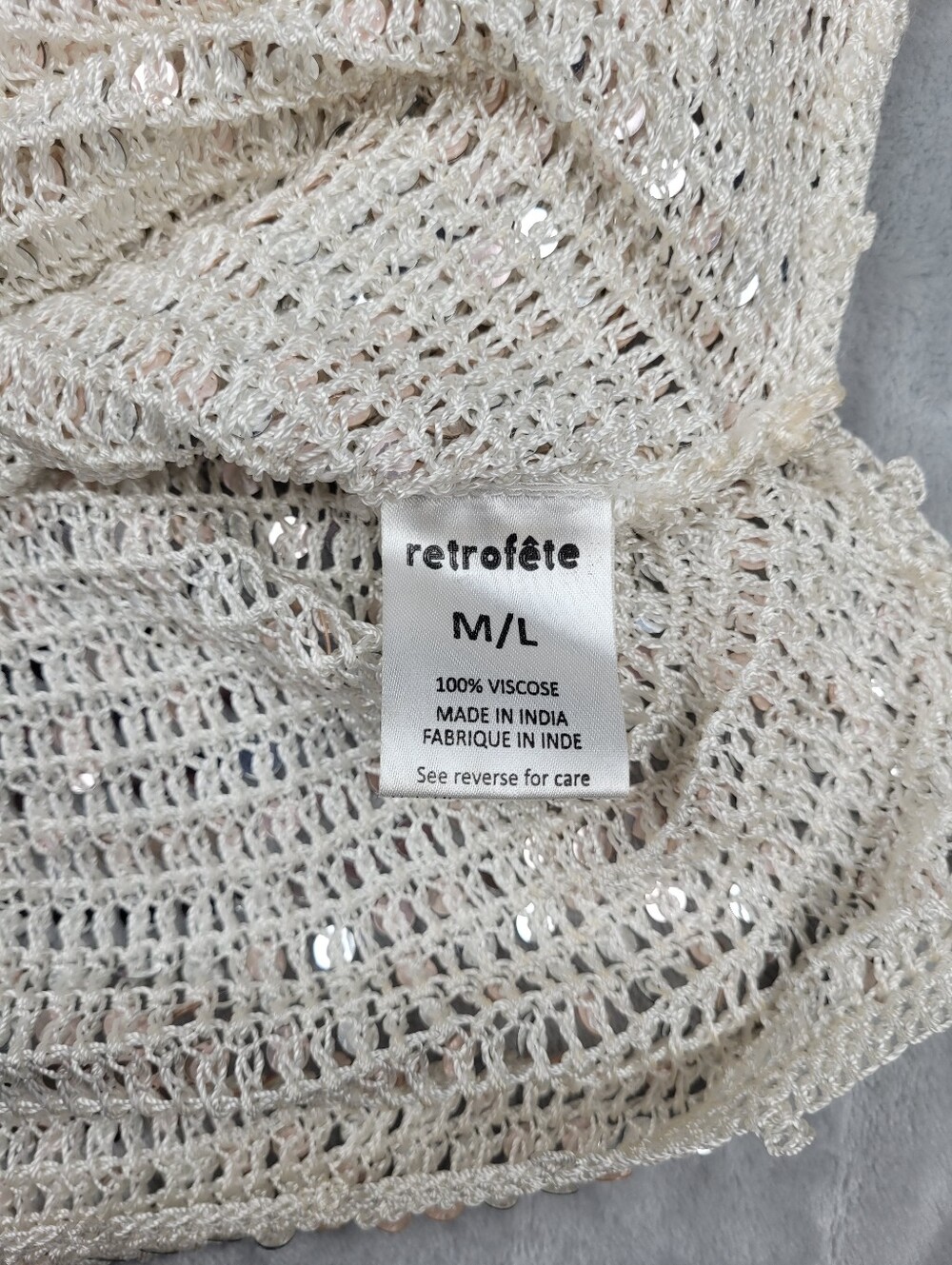 Retrofete Elliana Sequin Crochet Dress Size M / L - Picture 11 of 15